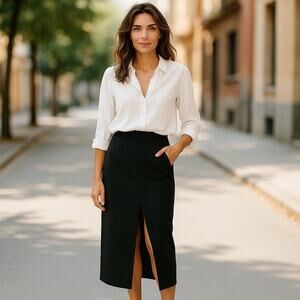 Women’s Vertigo Maxi long Front Split Pencil Skirt 4 Corp core Business Casual